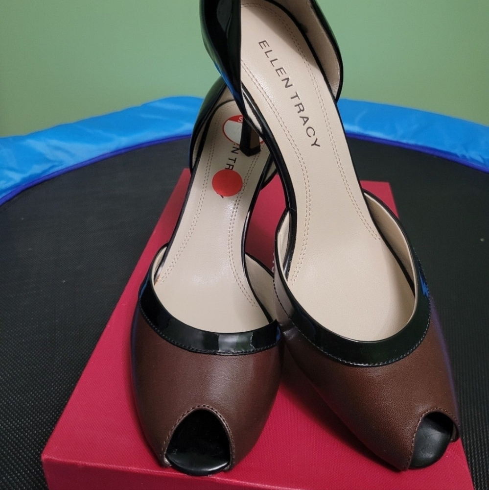 Chocolate Black Janet leather heels
